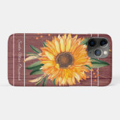 Rustisch Land Golden Sunflower Brown Wood Case-Mate iPhone Case (Achterkant (horizontaal))