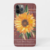 Rustisch Land Golden Sunflower Brown Wood Case-Mate iPhone Case (Achterkant)