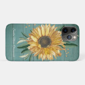 Rustisch Land Golden Sunflower Green Wood Case-Mate iPhone Case (Achterkant (horizontaal))