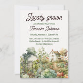 Rustisch Land House, lokaal gegroeid Baby shower Kaart (Voorkant)