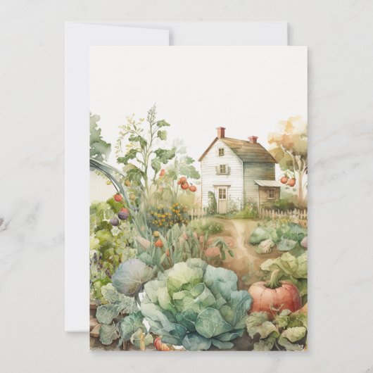 Rustisch Land House, lokaal gegroeid Baby shower Kaart (Achterkant)