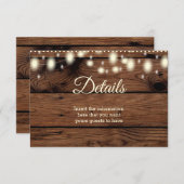 Rustisch  land — Informatie over bruiloft Informatiekaartje (Voorkant / Achterkant)