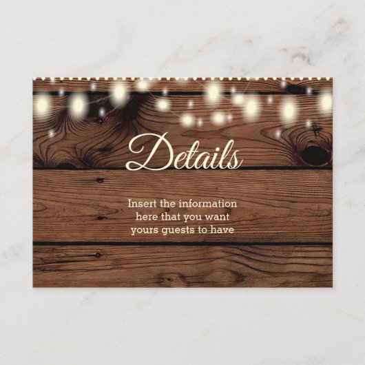 Rustisch  land — Informatie over bruiloft Informatiekaartje (Voorkant)