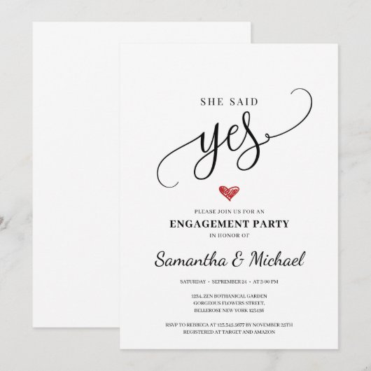 Rustisch land: ja modern verloving kaart (Voorkant / Achterkant)