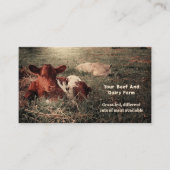 Rustisch land Koe rundvlees en zuivelBoerderij Visitekaartje (Voorkant)