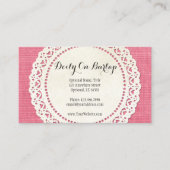 Rustisch land Lace Doily on Hot Pink Burlap Visitekaartje (Voorkant)