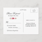 Rustisch land Linen Burlap Floral Wedding RSVP Uitnodiging Briefkaart (Achterkant)