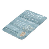 Rustisch land Mason Jar Blue Vrijgezellenfeest Inv Magneet (Linkerzijde)