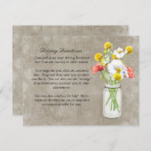 Rustisch land Mason Jar Bouquet Crackle Swirls Informatiekaartje (Voorkant / Achterkant)