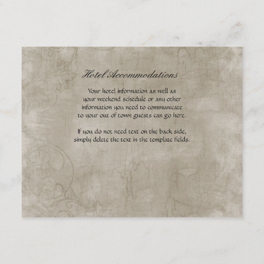 Rustisch land Mason Jar Bouquet Crackle Swirls Informatiekaartje (Achterkant)