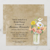 Rustisch land Mason Jar Bouquet Crackle Swirls Kaart (Voorkant / Achterkant)