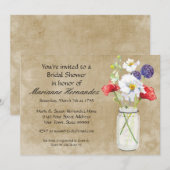 Rustisch land Mason Jar Bouquet Crackle Swirls Kaart (Voorkant / Achterkant)