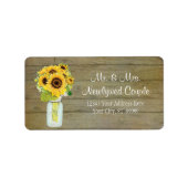 Rustisch Land Mason Jar Flowers Sunflower Bouquet Etiket (Voorkant)