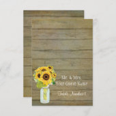 Rustisch Land Mason Jar Flowers Sunflower Bouquet Kaart (Voorkant / Achterkant)