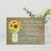 Rustisch land Mason Jar Flowers Sunflower Hanging Kaart (Staand voorkant)