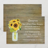 Rustisch land Mason Jar Flowers Sunflower Hanging Kaart (Voorkant / Achterkant)