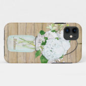 Rustisch land Mason Jar Flowers White Hydrangeas Case-Mate iPhone Case (Achterkant (horizontaal))