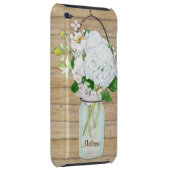 Rustisch land Mason Jar Flowers White Hydrangeas iPod Touch Hoesje (Back/Rechts)