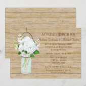 Rustisch land Mason Jar Flowers White Hydrangeas Kaart (Voorkant / Achterkant)