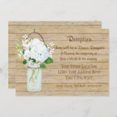 Rustisch land Mason Jar Flowers White Hydrangeas Kaart (Voorkant / Achterkant)