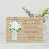 Rustisch land Mason Jar Flowers White Hydrangeas Kaart (Staand voorkant)