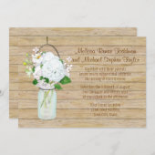 Rustisch land Mason Jar Flowers White Hydrangeas Kaart (Voorkant / Achterkant)