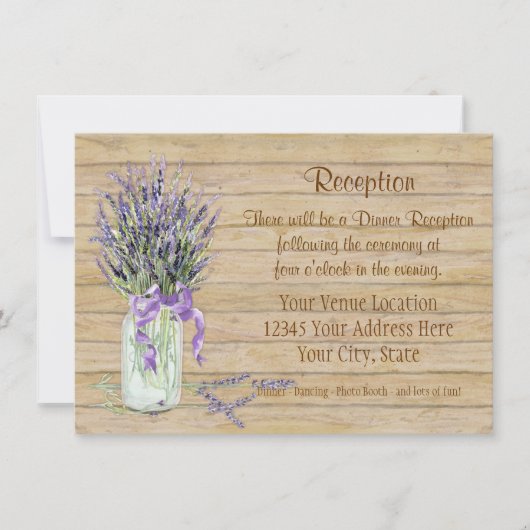 Rustisch land Mason Jar French Lavender Bouquet Kaart (Voorkant)