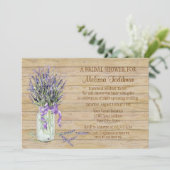 Rustisch land Mason Jar French Lavender Bouquet Kaart (Staand voorkant)