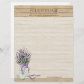 Rustisch land Mason Jar French Lavender Bouquet Persoonlijk Briefhoofd (Voorkant / Achterkant)