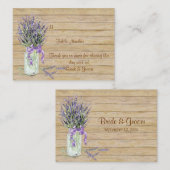 Rustisch land Mason Jar French Lavender Bouquet Plaatskaartje (Voorkant / Achterkant)