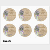 Rustisch land Mason Jar French Lavender Bouquet Ronde Sticker (Vel)