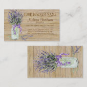 Rustisch land Mason Jar French Lavender Bouquet Visitekaartje (Voorkant / Achterkant)