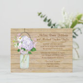 Rustisch land Mason Jar Lavender Floral Hydrangea Kaart (Staand voorkant)
