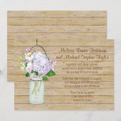 Rustisch land Mason Jar Lavender Floral Hydrangea Kaart (Voorkant / Achterkant)