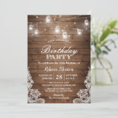 Rustisch land Mason Jar Lights Birthday Party Kaart (Staand voorkant)