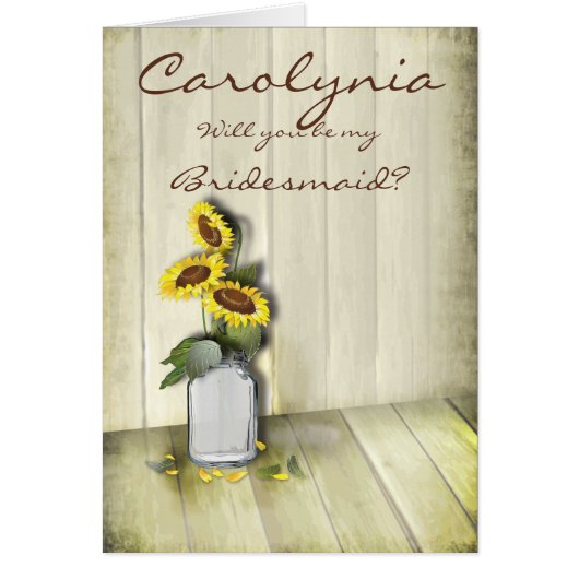 RUSTISCH LAND MASON JAR MET ZONLOWERS (Voorkant)