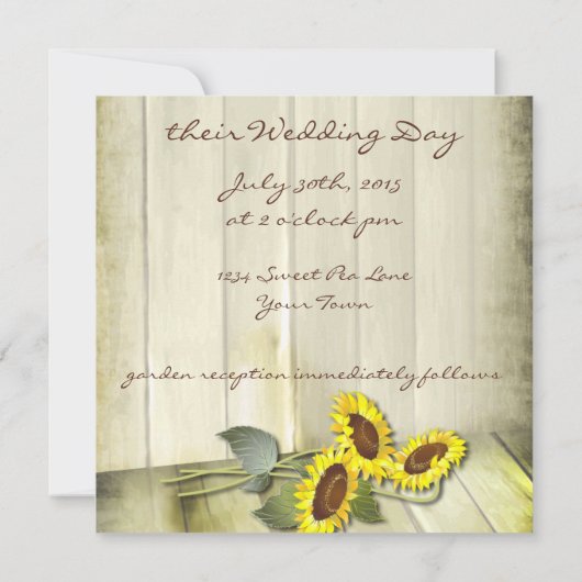 RUSTISCH LAND MASON JAR MET ZONLOWERS KAART (Achterkant)