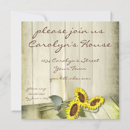 RUSTISCH LAND MASON JAR MET ZONLOWERS KAART (Achterkant)