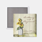 RUSTISCH LAND MASON JAR MET ZONLOWERS MAGNEET (Voorkant / Achterkant)