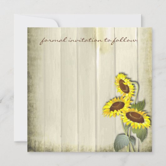 RUSTISCH LAND MASON JAR MET ZONLOWERS SAVE THE DATE (Achterkant)