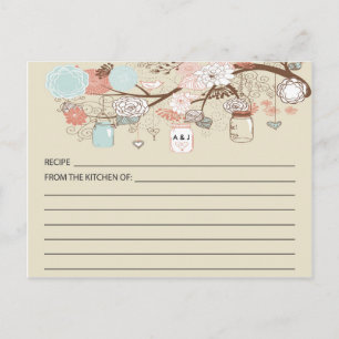 Rustisch land Mason Jar Recipe-kaarten Briefkaart