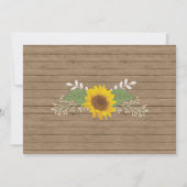 Rustisch land Mason Jar Sunflower RSVP Kaart (Achterkant)