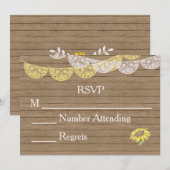 Rustisch land Mason Jar Sunflower RSVP Kaart (Voorkant / Achterkant)