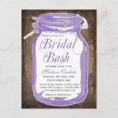 Rustisch land Mason Jar Vrijgezellenfeest Briefkaa Uitnodiging Briefkaart (Voorkant)