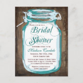 Rustisch land Mason Jar Vrijgezellenfeest Briefkaa Uitnodiging Briefkaart (Voorkant)