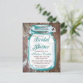 Rustisch land Mason Jar Vrijgezellenfeest Briefkaa Uitnodiging Briefkaart (Staand voorkant)