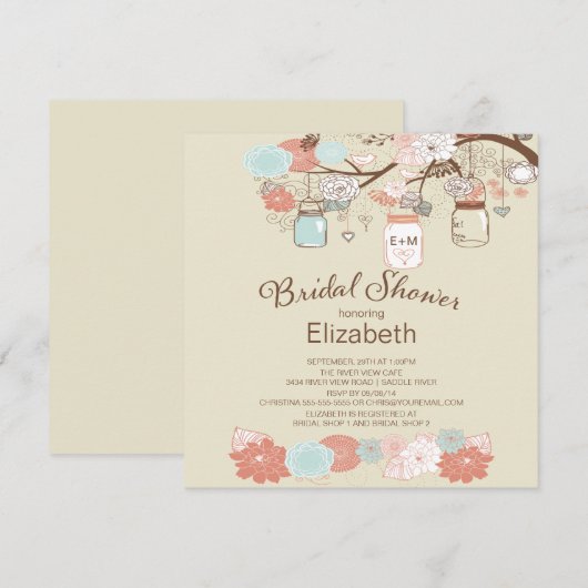 Rustisch land Mason Jar Vrijgezellenfeest Kaart (Voorkant / Achterkant)