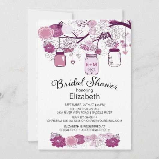 Rustisch land Mason Jar Vrijgezellenfeest Kaart (Voorkant)