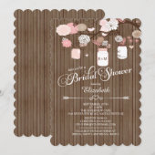 Rustisch land Mason Jar Vrijgezellenfeest Kaart (Voorkant / Achterkant)