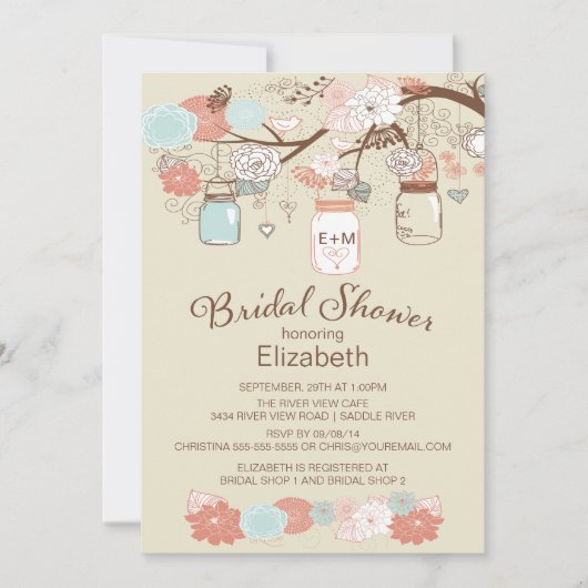 Rustisch land Mason Jar Vrijgezellenfeest Kaart (Voorkant)